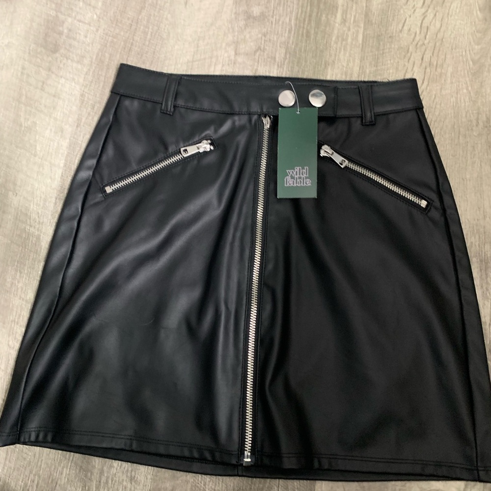 Wild Fable Black Faux Leather Skirt
